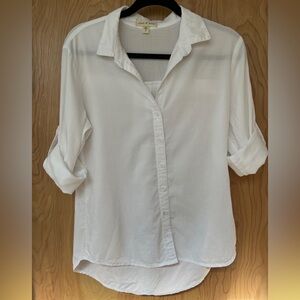 Cloth & Stone White Button Down Shirt with Dress Collar